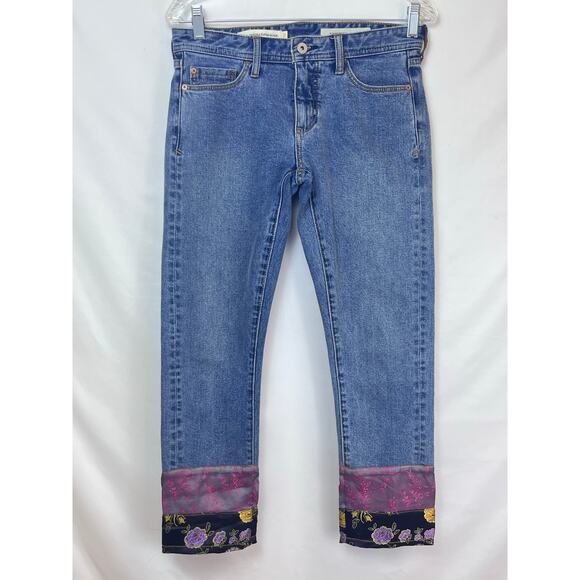Pilcro and the Letterpress Denim - Pilcro & Letterpress Women's Slim Boyfriend Boho Hippi Chik Jeans - Size 25